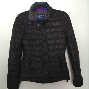 American Eagle Outfitters Black Quilted Puffer Jacket size Small